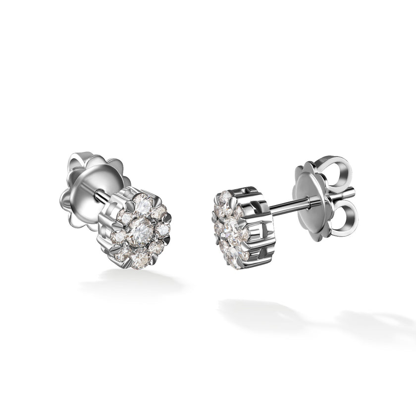 EARRINGS WHITE GOLD 750 & PRECIOUS STONES - 5635