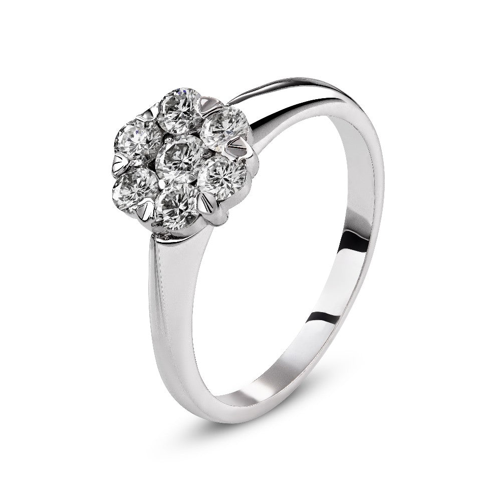 RING WHITE GOLD 750 & PRECIOUS STONES - 5660