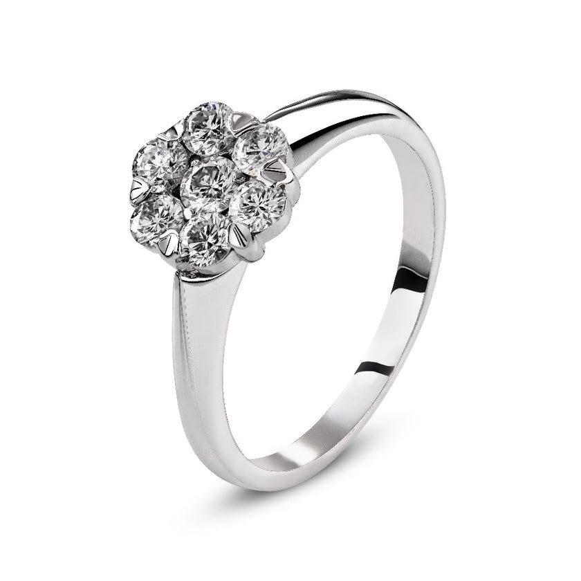 RING WHITE GOLD 750 & PRECIOUS STONES - 5660