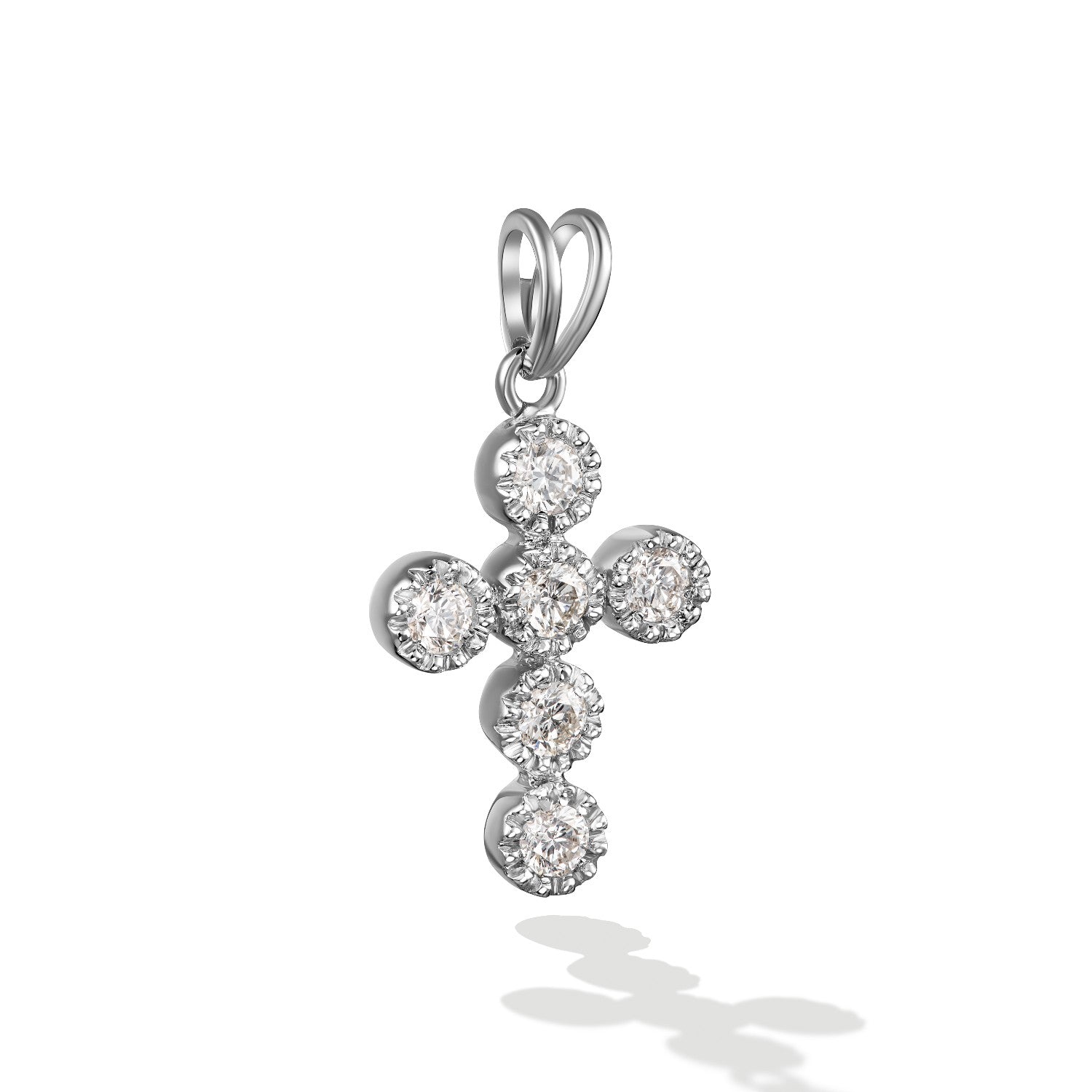 CROSS WHITE GOLD 750 & PRECIOUS STONES - 61406