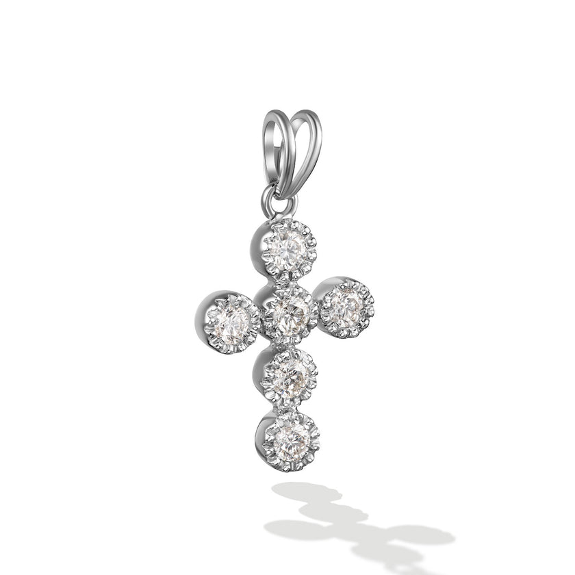CROSS WHITE GOLD 750 & PRECIOUS STONES - 61406