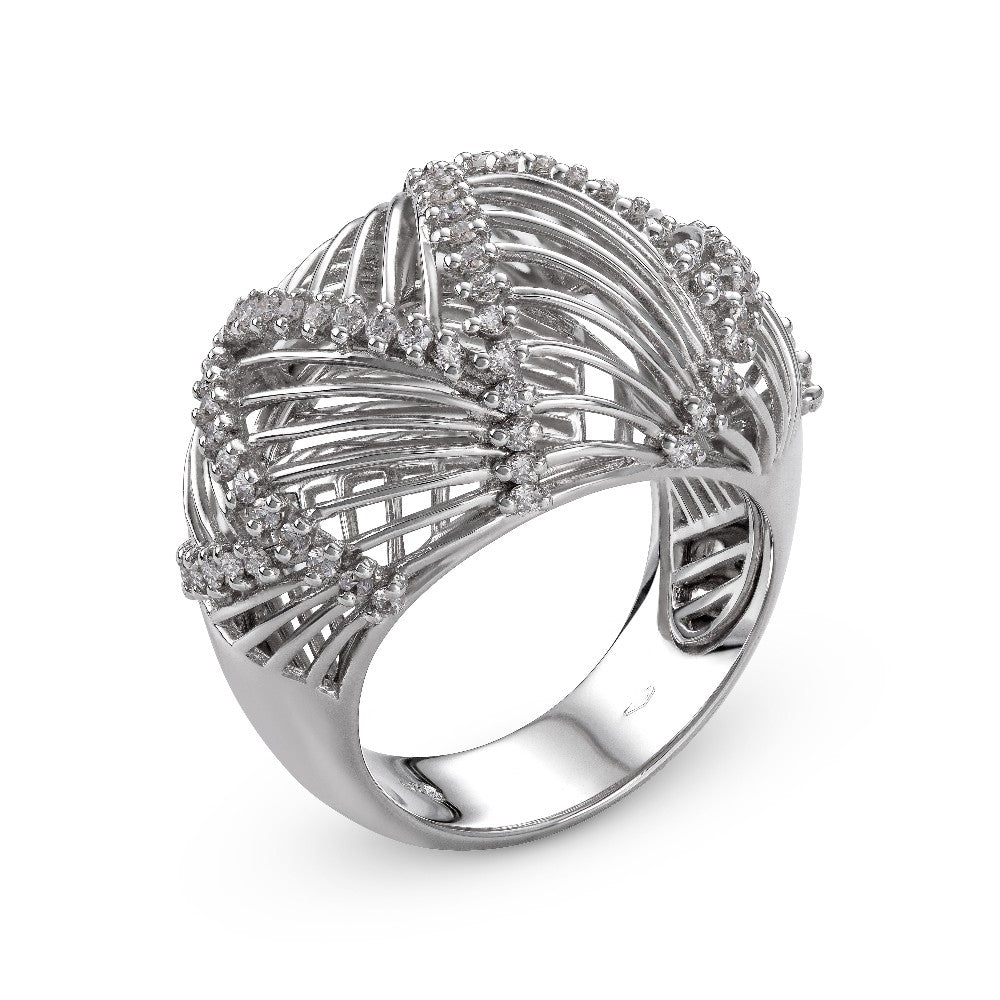 RING WHITE GOLD 750 & PRECIOUS STONES - 6245