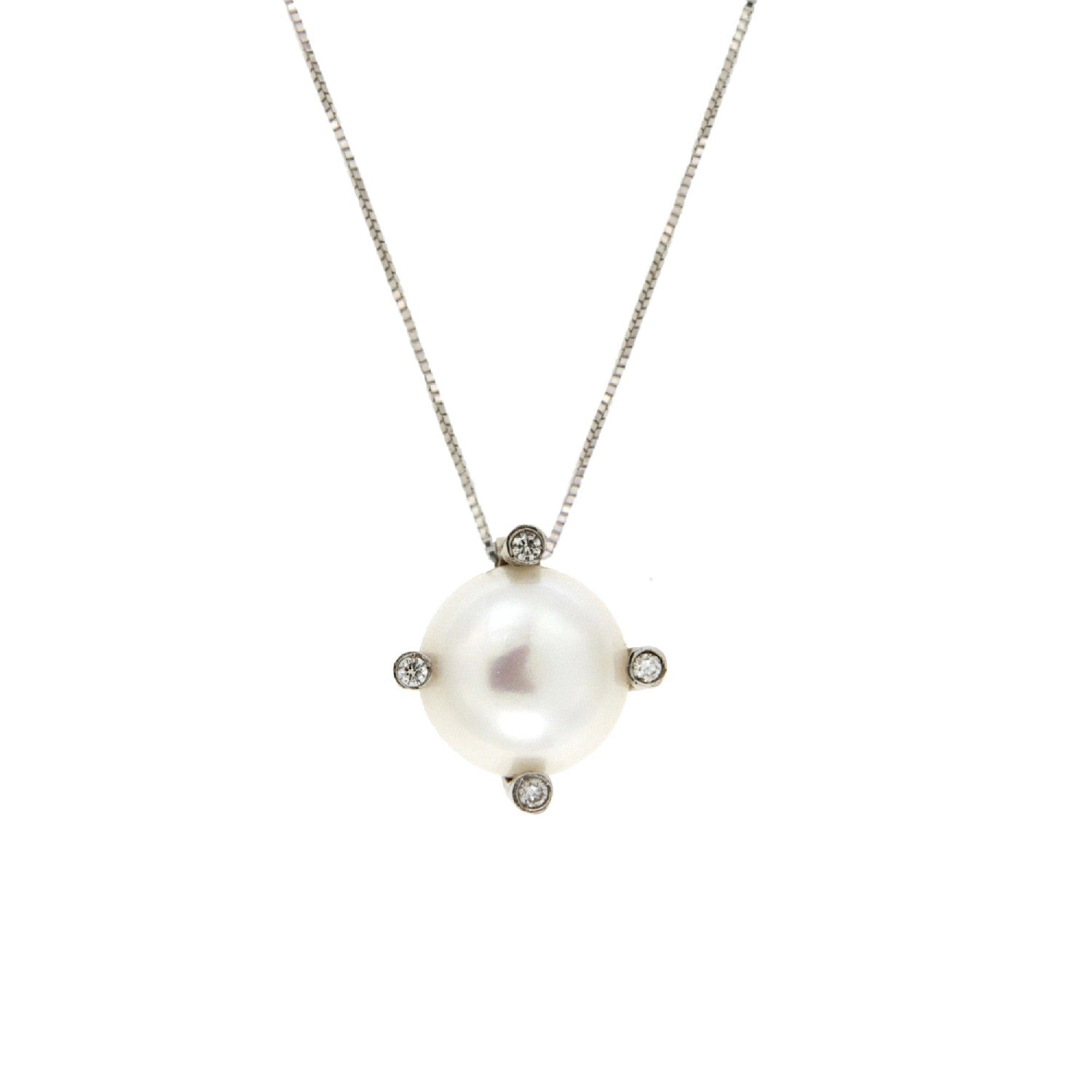 NECKLACE WHITE GOLD 750 & PEARL - 6470