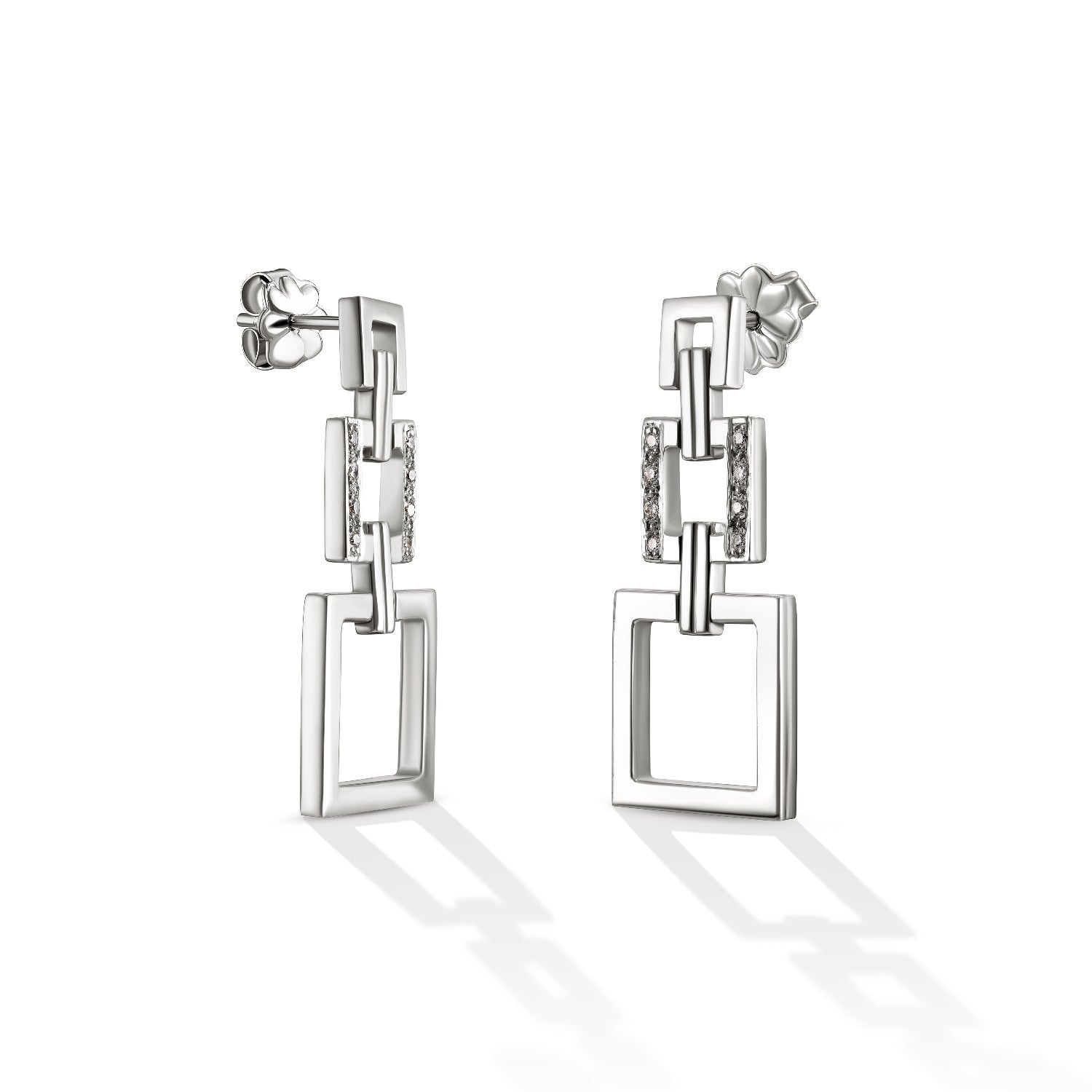 EARRINGS WHITE GOLD 750 & PRECIOUS STONES - 658