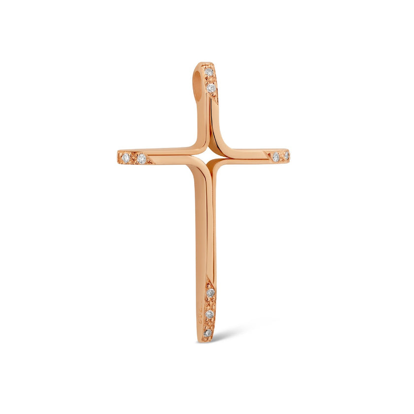 CROSS PINK GOLD 750 & PRECIOUS STONES - 67419