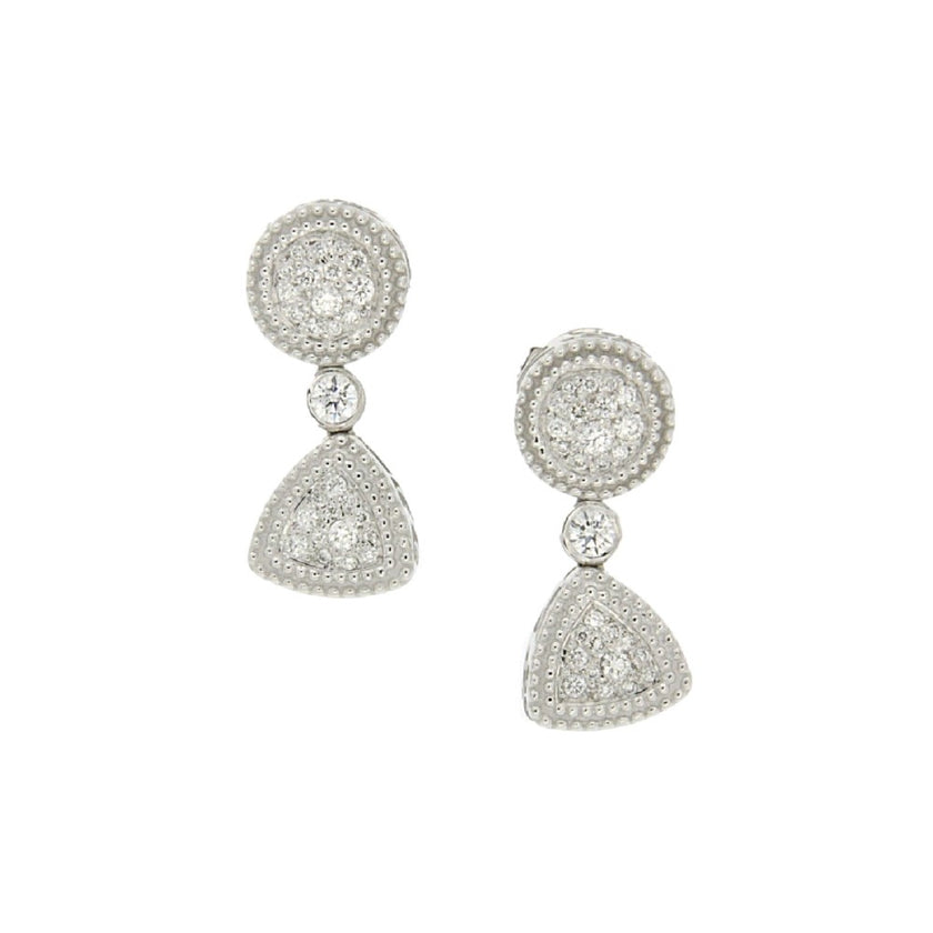 EARRINGS WHITE GOLD 750 & PRECIOUS STONES - 69173