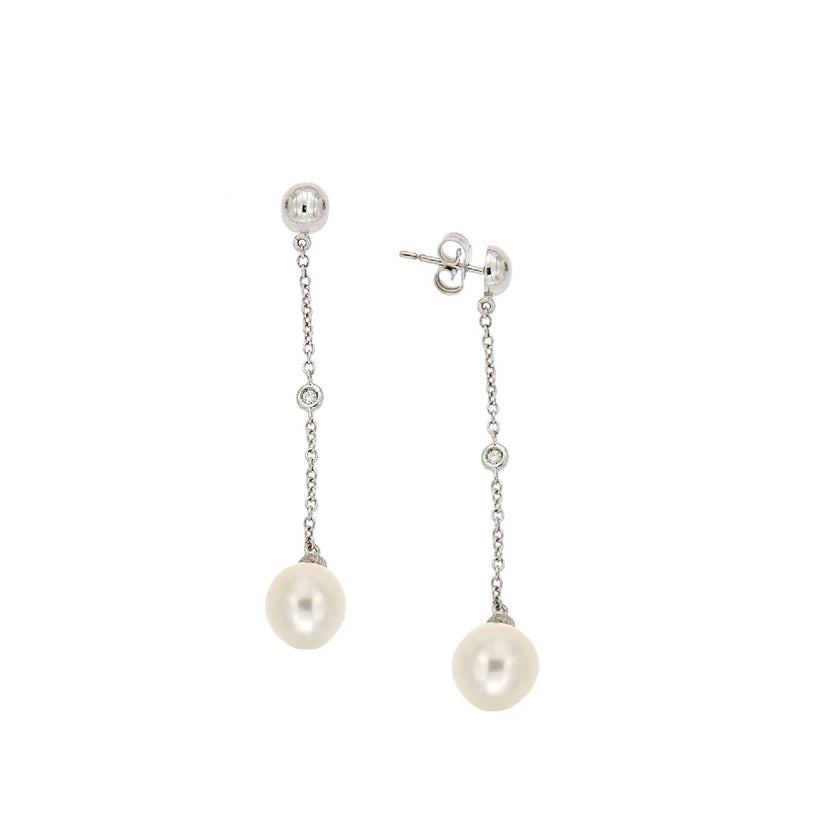 EARRINGS WHITE GOLD 750 & PEARLS - 71798