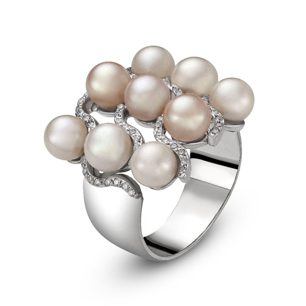 RING WHITE GOLD 750 & PEARLS - 71995