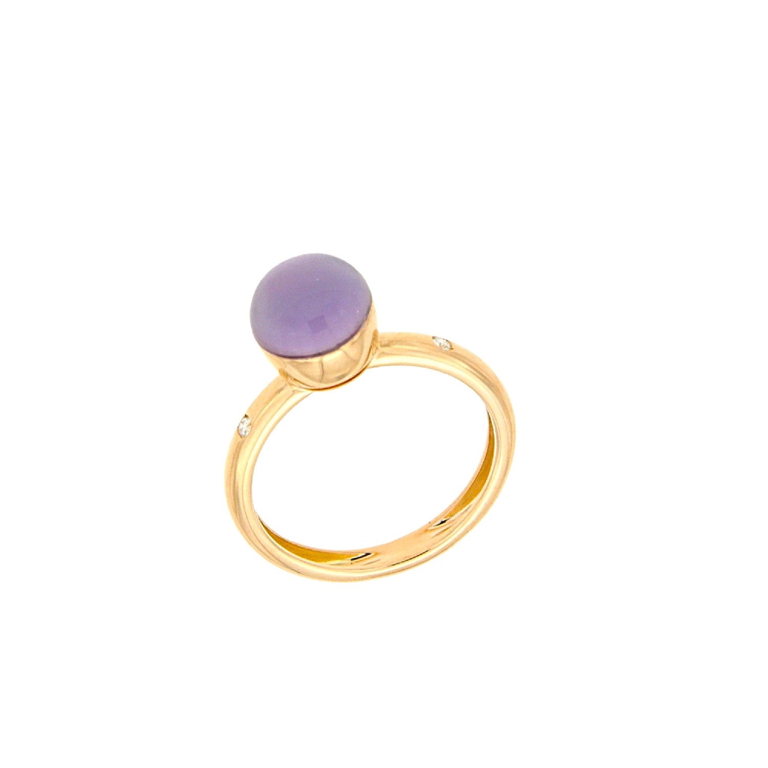 RING PINK GOLD 750 & PRECIOUS STONES - 73014