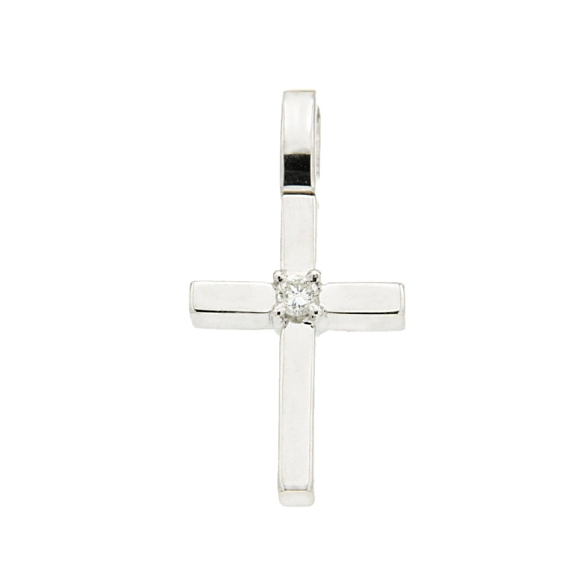 CROSS WHITE GOLD 750 & PRECIOUS STONES - 73162