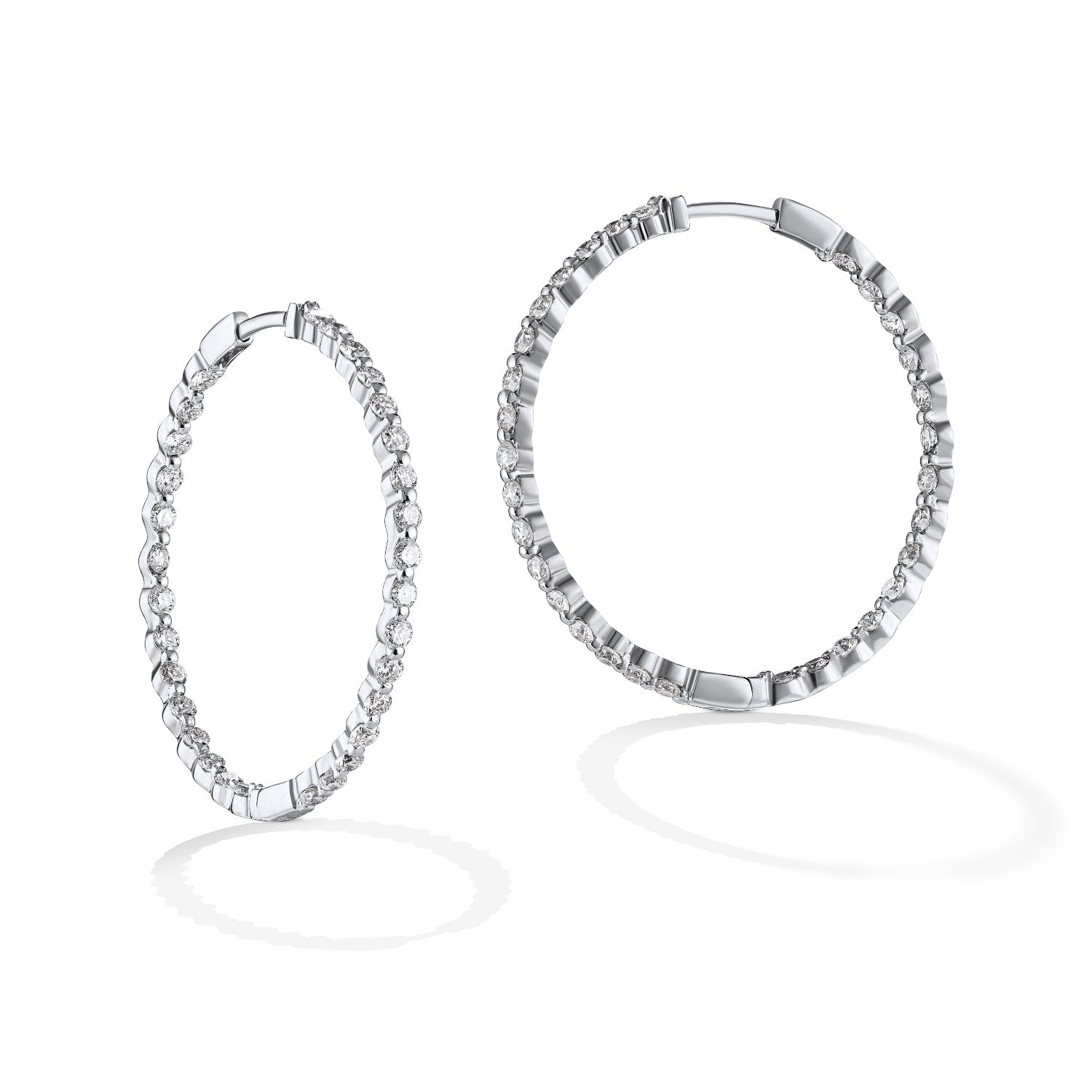 EARRINGS WHITE GOLD 750 & PRECIOUS STONES - 73164