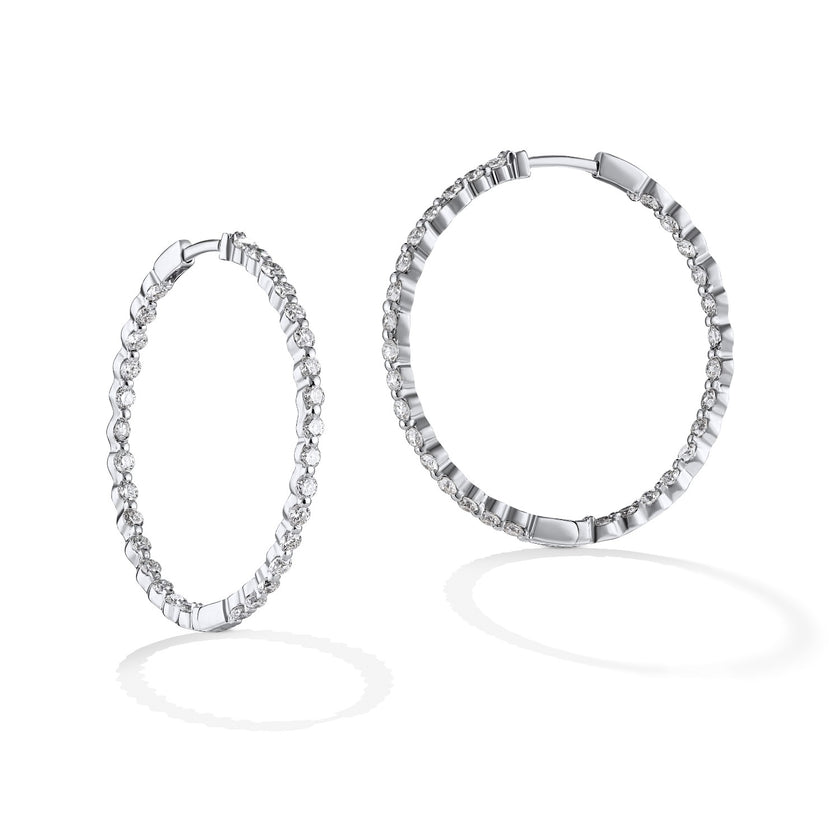 EARRINGS WHITE GOLD 750 & PRECIOUS STONES - 73164