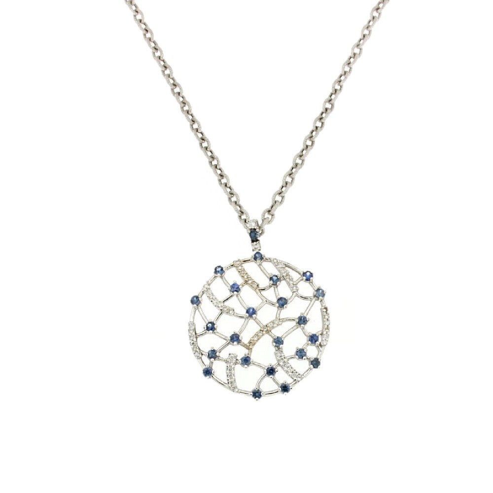 PENDANT WHITE GOLD 750 & PRECIOUS STONES - 73352