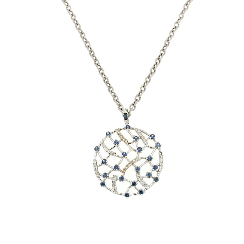 PENDANT WHITE GOLD 750 & PRECIOUS STONES - 73352