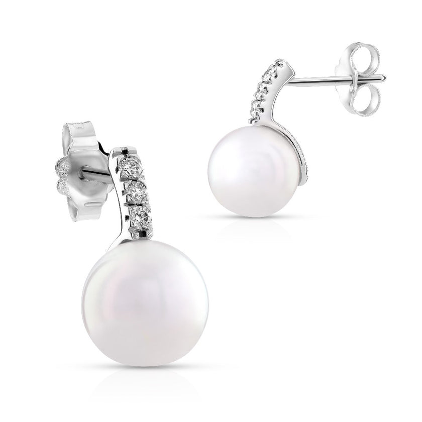 EARRINGS WHITE GOLD 750 & PEARLS - 73487