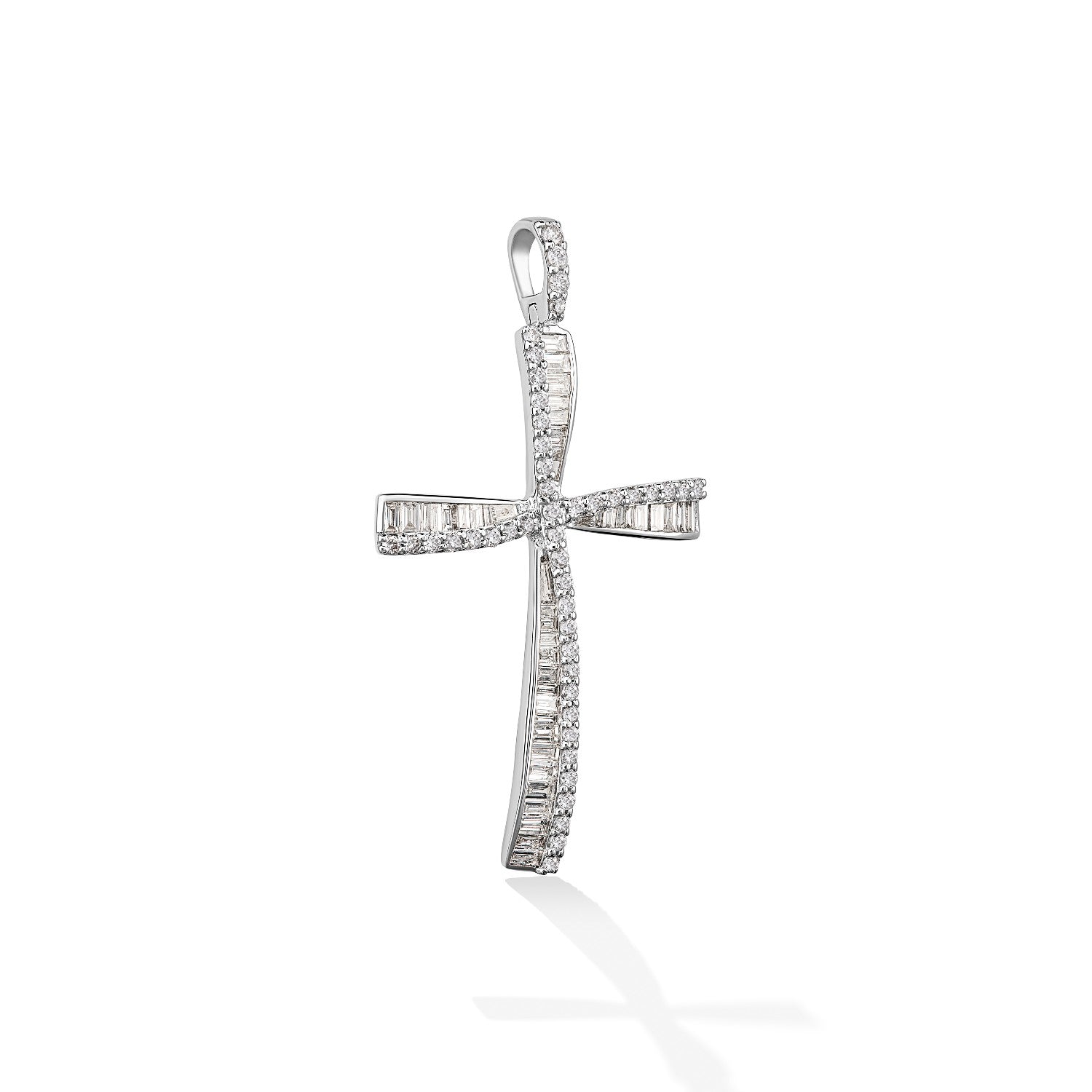 CROSS WHITE GOLD 750 & PRECIOUS STONES - 73536