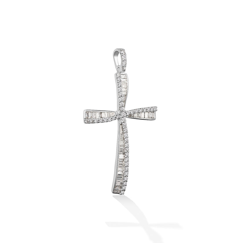CROSS WHITE GOLD 750 & PRECIOUS STONES - 73536