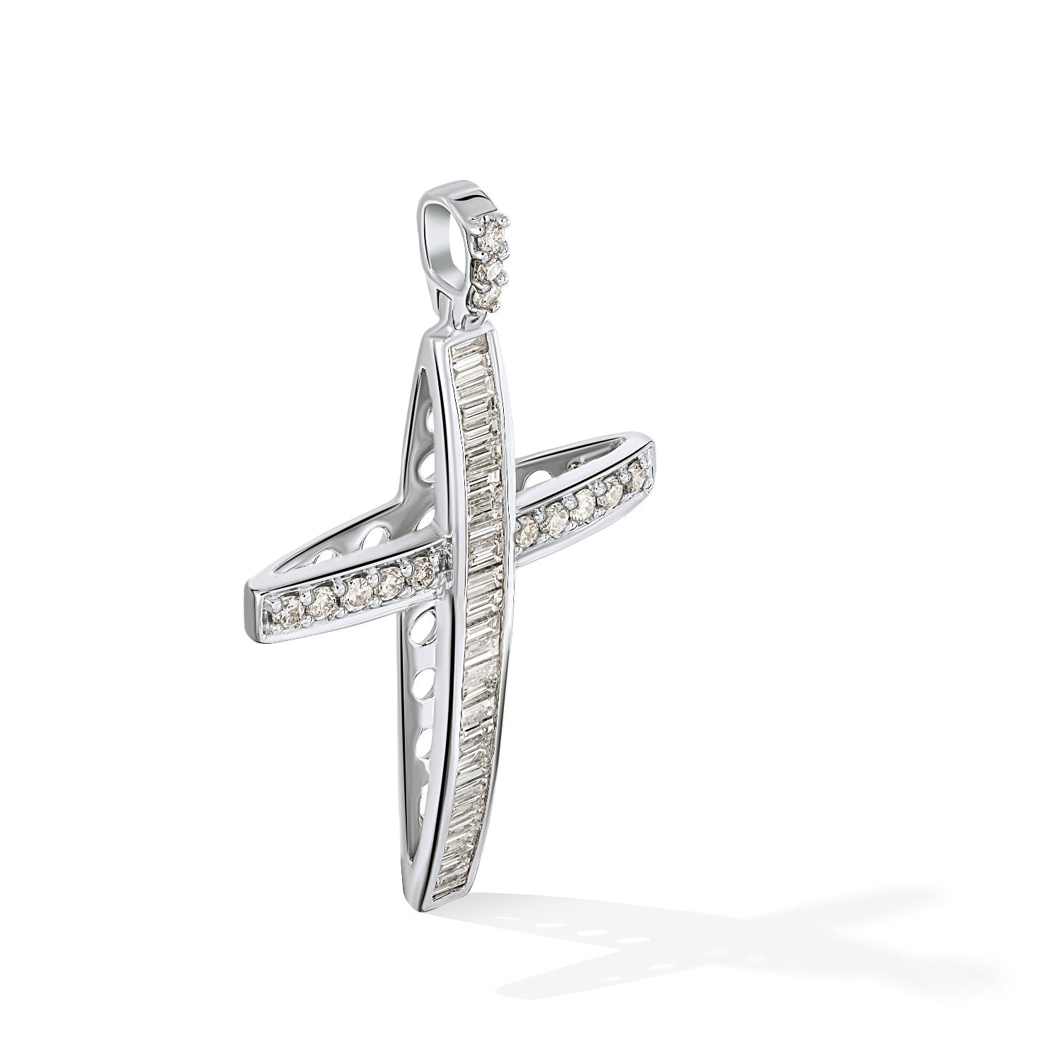 CROSS WHITE GOLD 750 & PRECIOUS STONES - 73537