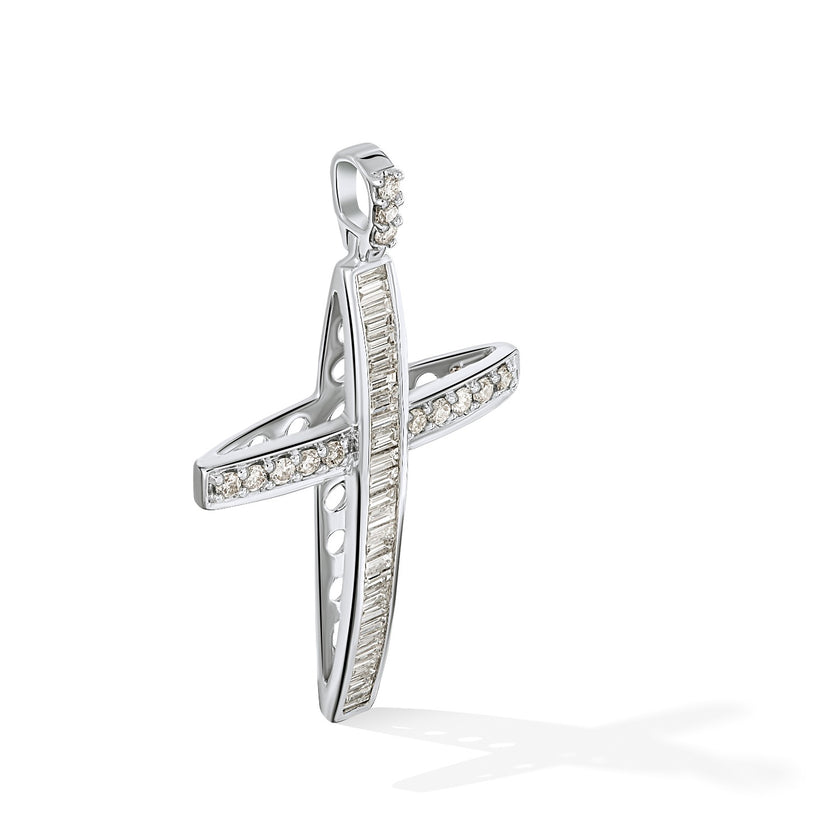 CROSS WHITE GOLD 750 & PRECIOUS STONES - 73537
