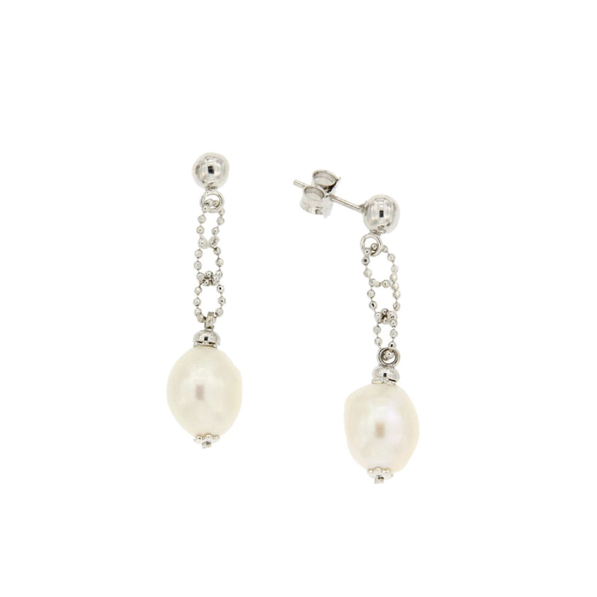 EARRINGS WHITE GOLD 750 & PEARLS - 75857