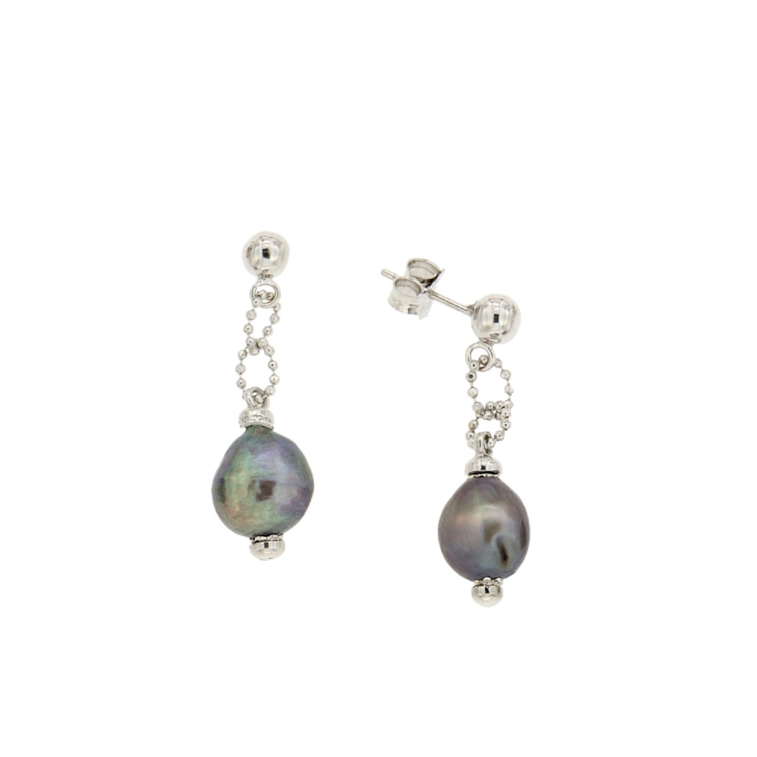 EARRINGS WHITE GOLD 750 & PEARLS - 75858