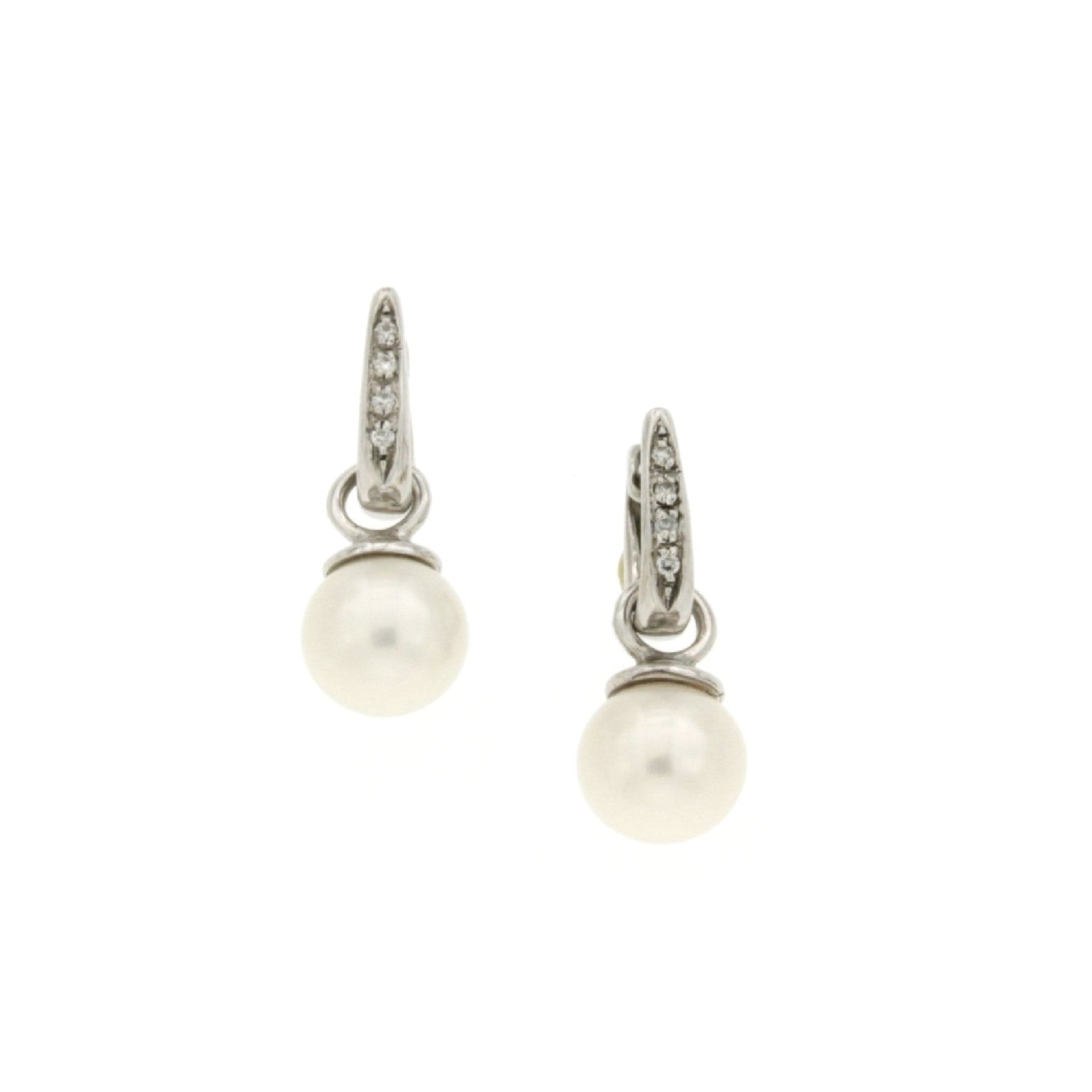 EARRINGS WHITE GOLD 750 & PEARLS - 76557