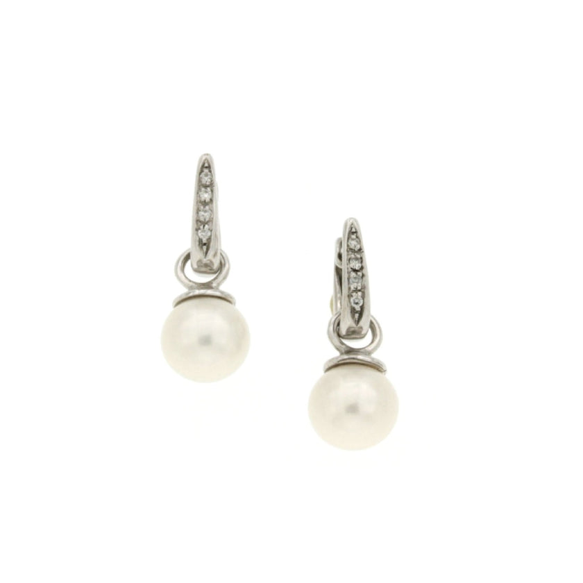 EARRINGS WHITE GOLD 750 & PEARLS - 76557