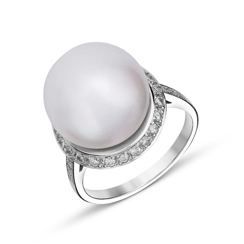 RING WHITE GOLD 750 & PEARL - 76684