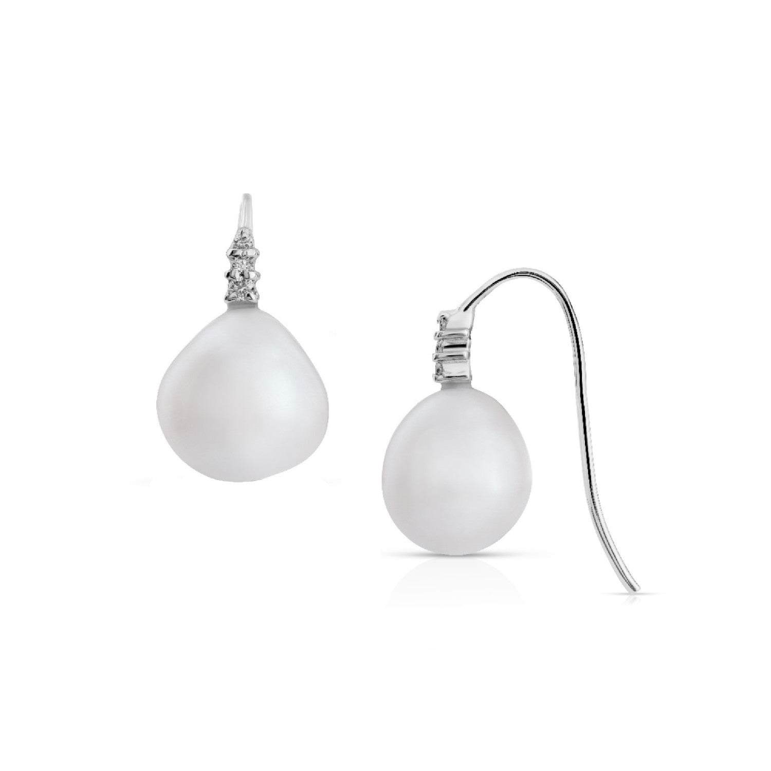 EARRINGS WHITE GOLD 750 & PEARLS - 77316