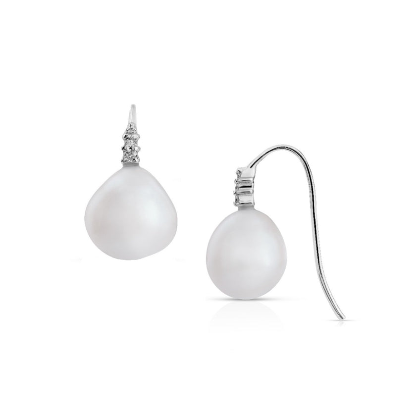 EARRINGS WHITE GOLD 750 & PEARLS - 77316