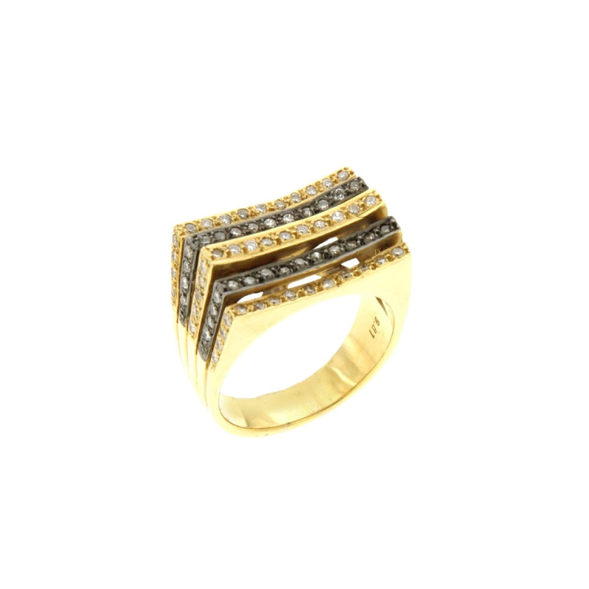 RING GOLD 750 & PRECIOUS STONES - 7745