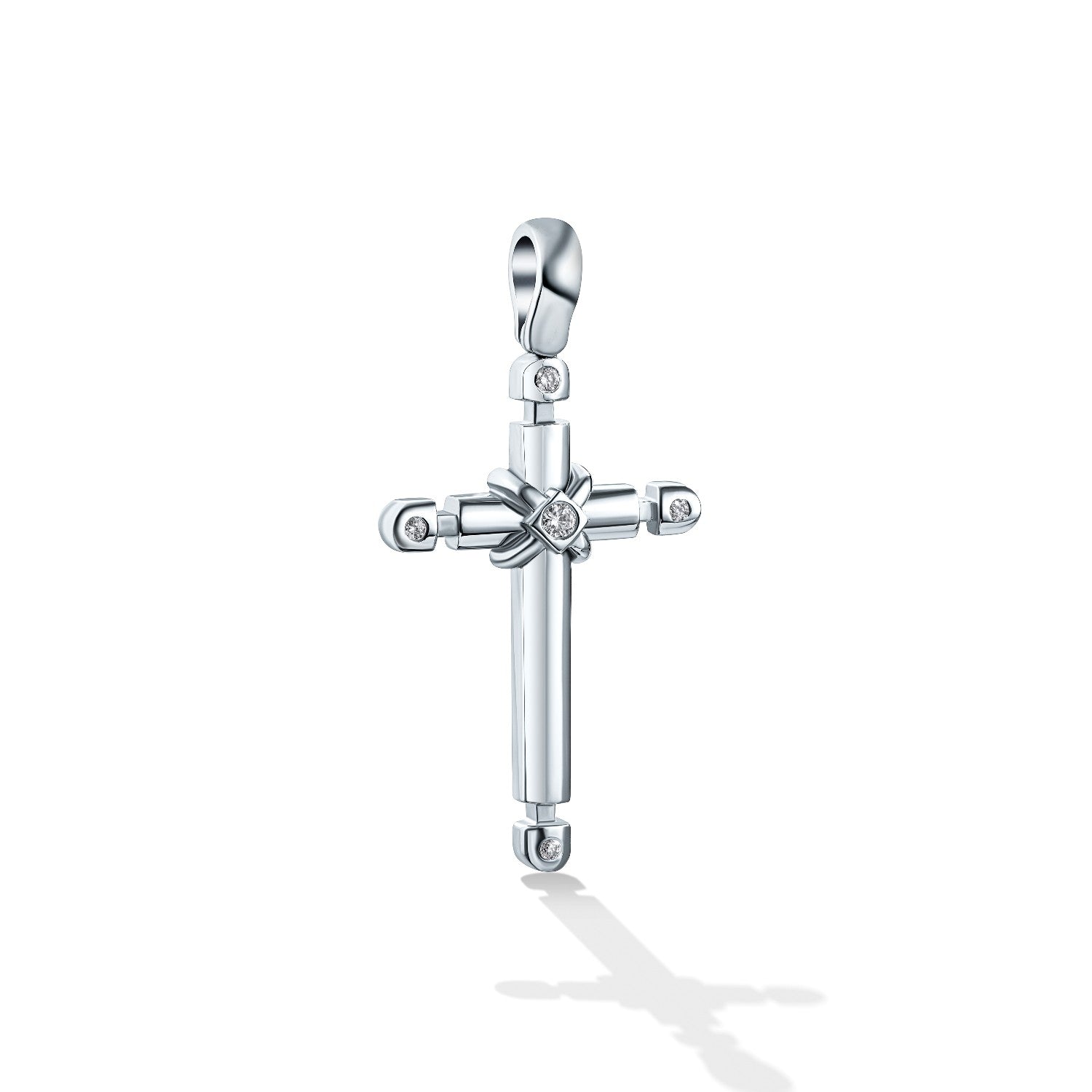 CROSS WHITE GOLD 750 & PRECIOUS STONES - 80058
