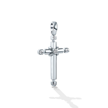 CROSS WHITE GOLD 750 & PRECIOUS STONES - 80058