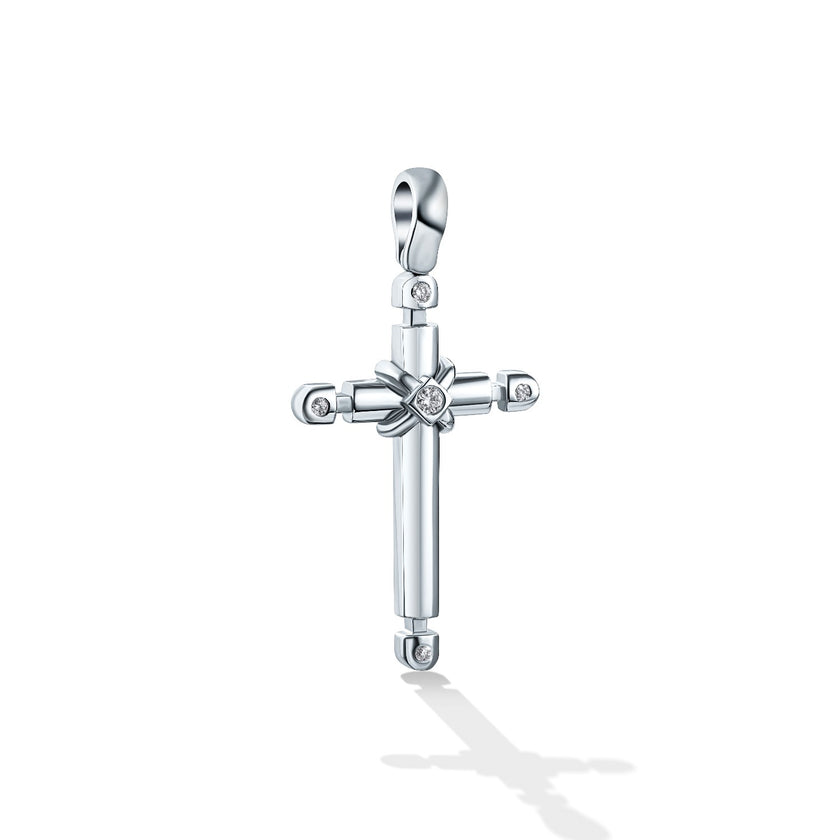 CROSS WHITE GOLD 750 & PRECIOUS STONES - 80058