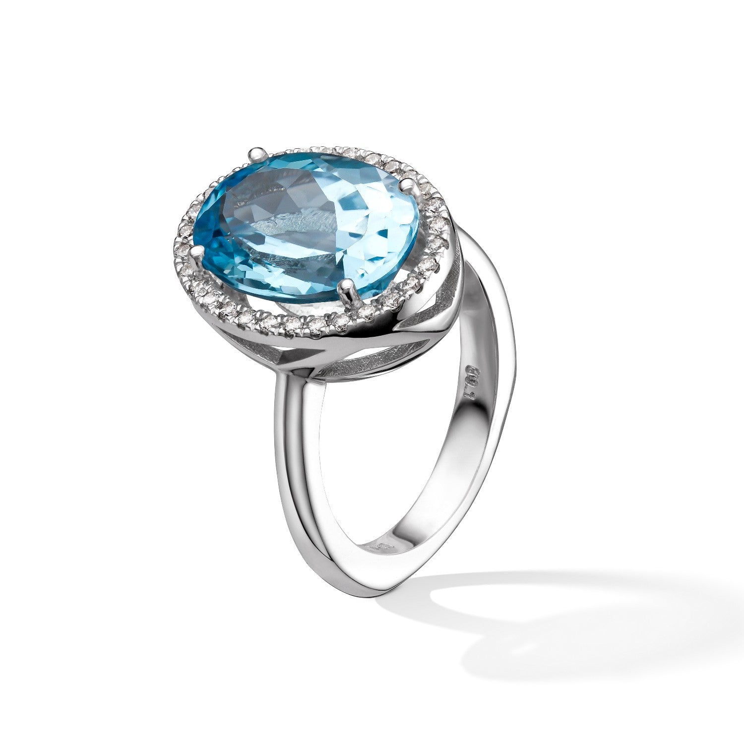 RING WHITE GOLD 750 & PRECIOUS STONES - 80969