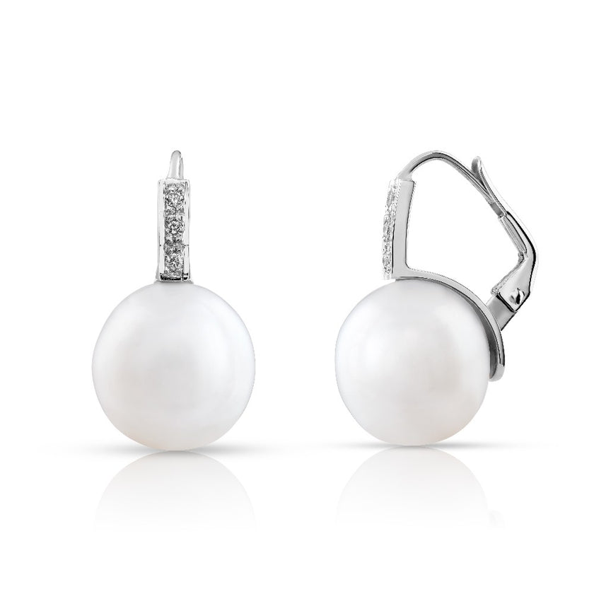EARRINGS WHITE GOLD 750 & PEARLS - 81621