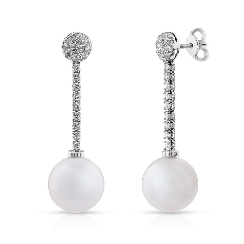 EARRINGS WHITE GOLD 750 & PEARLS - 82301
