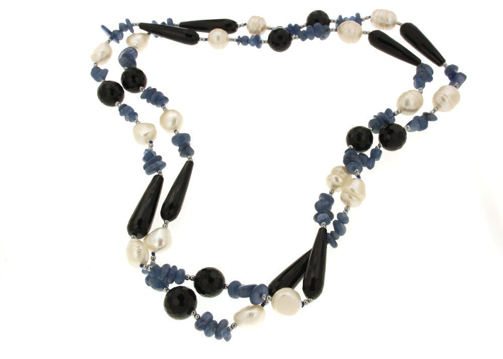 NECKLACE WITH PEARLS & SEMIPRECIOUS STONES - 82352