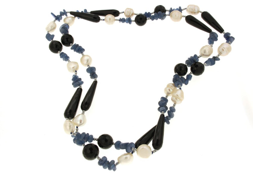 NECKLACE WITH PEARLS & SEMIPRECIOUS STONES - 82352