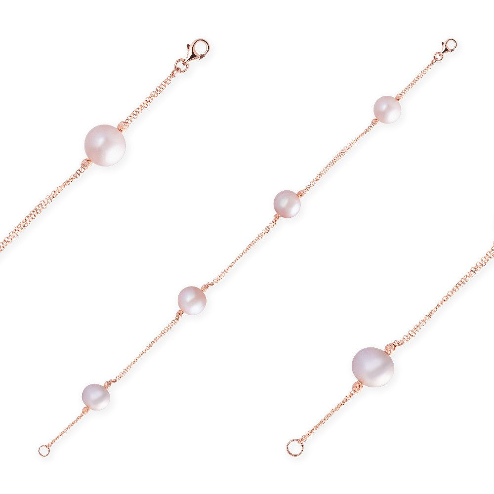 BRACELET PINK GOLD 750 & PEARLS - 82705