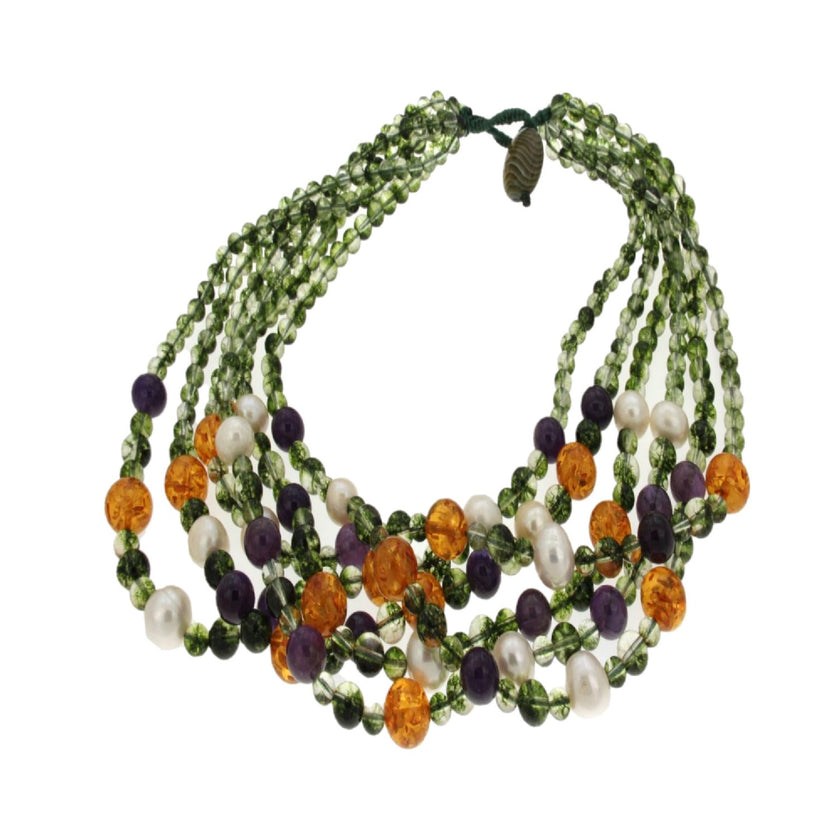 NECKLACE WITH PEARLS & SEMIPRECIOUS STONES - 82756