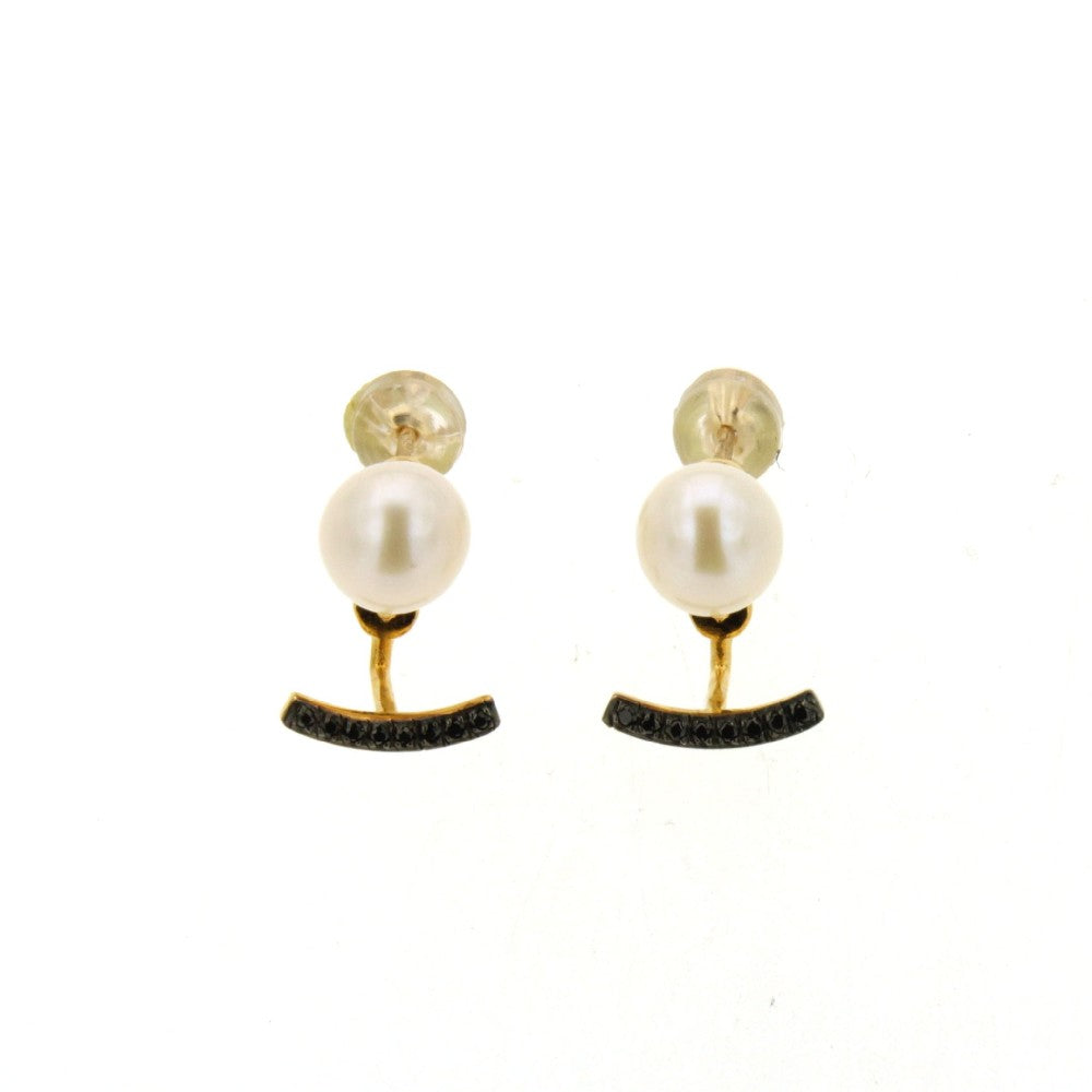 EARRINGS GOLD 585 & PEARLS & C.Z. - 83227