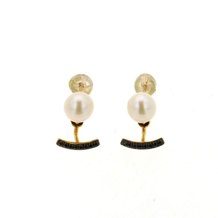 EARRINGS GOLD 585 & PEARLS & C.Z. - 83227