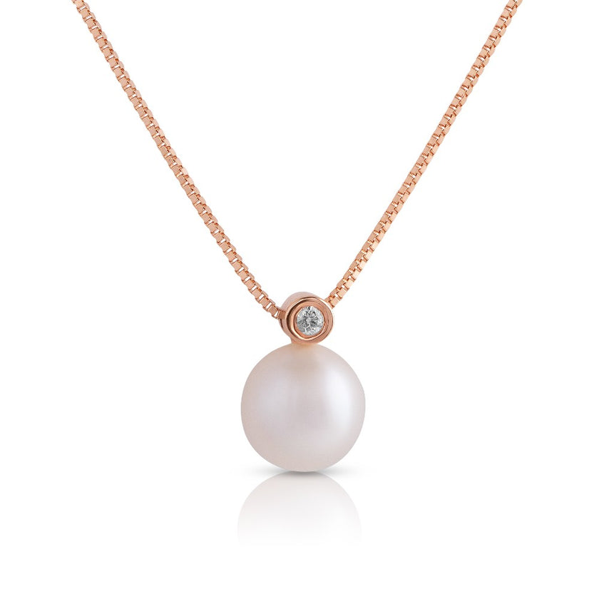 NECKLACE PINK GOLD 750 & PEARLS - 84062