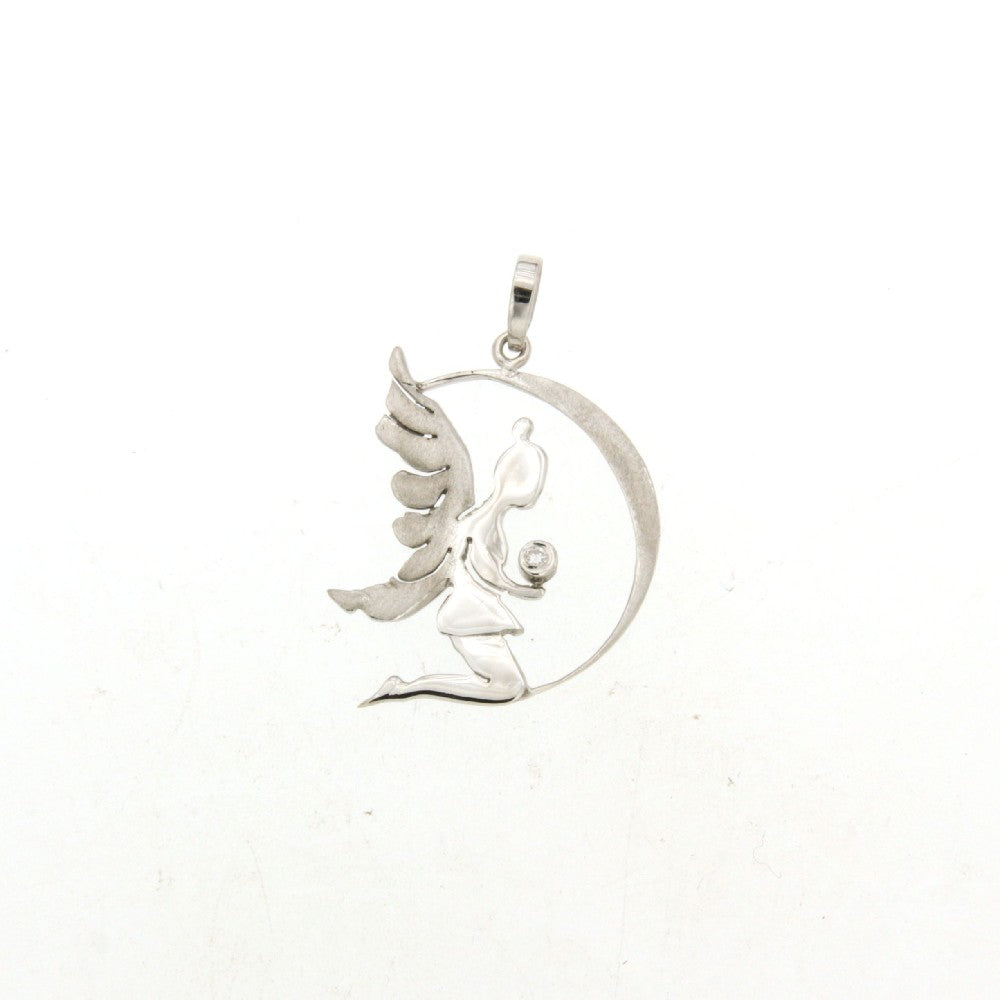 PENDANT WHITE GOLD 585 & PRECIOUS STONES - 84243