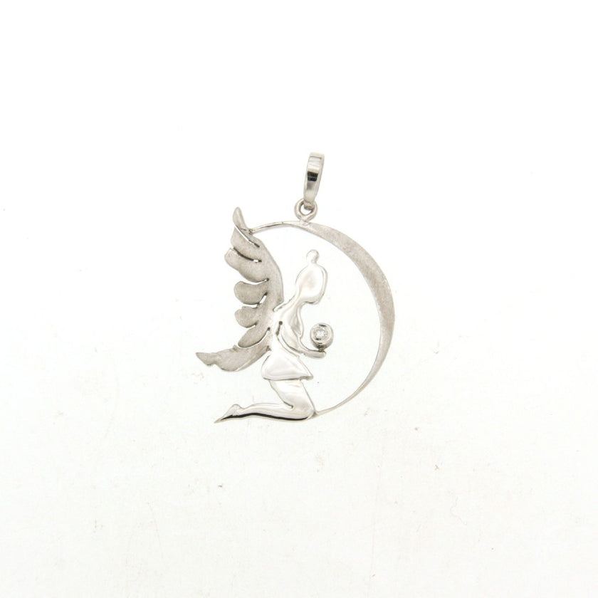 PENDANT WHITE GOLD 585 & PRECIOUS STONES - 84243