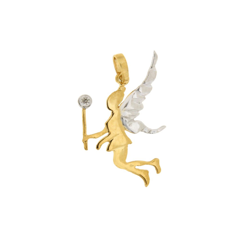 PENDANT YELLOW & WHITE GOLD 585 & PRECIOUS STONES - 84586