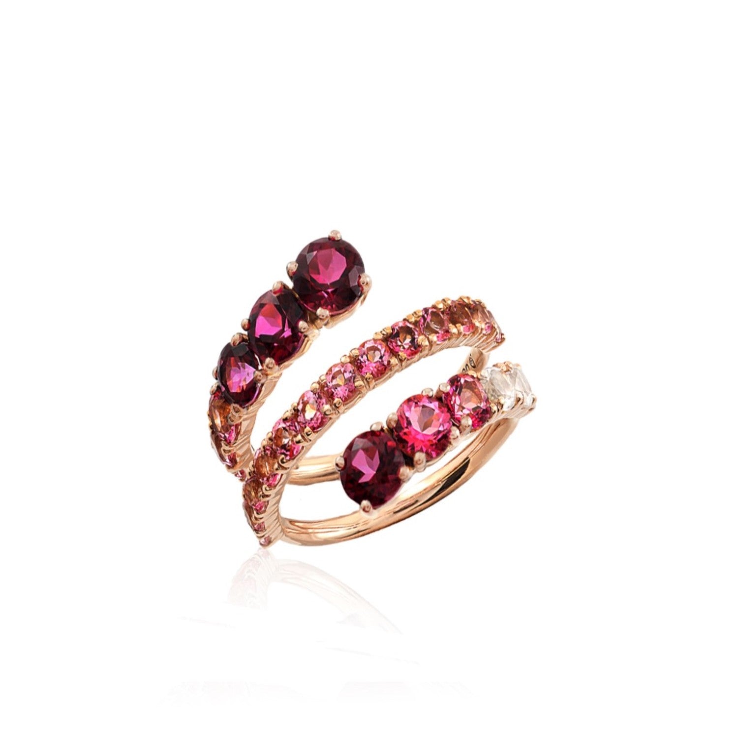 RING PINK GOLD 750 & SEMIPRECIOUS STONES - 84763