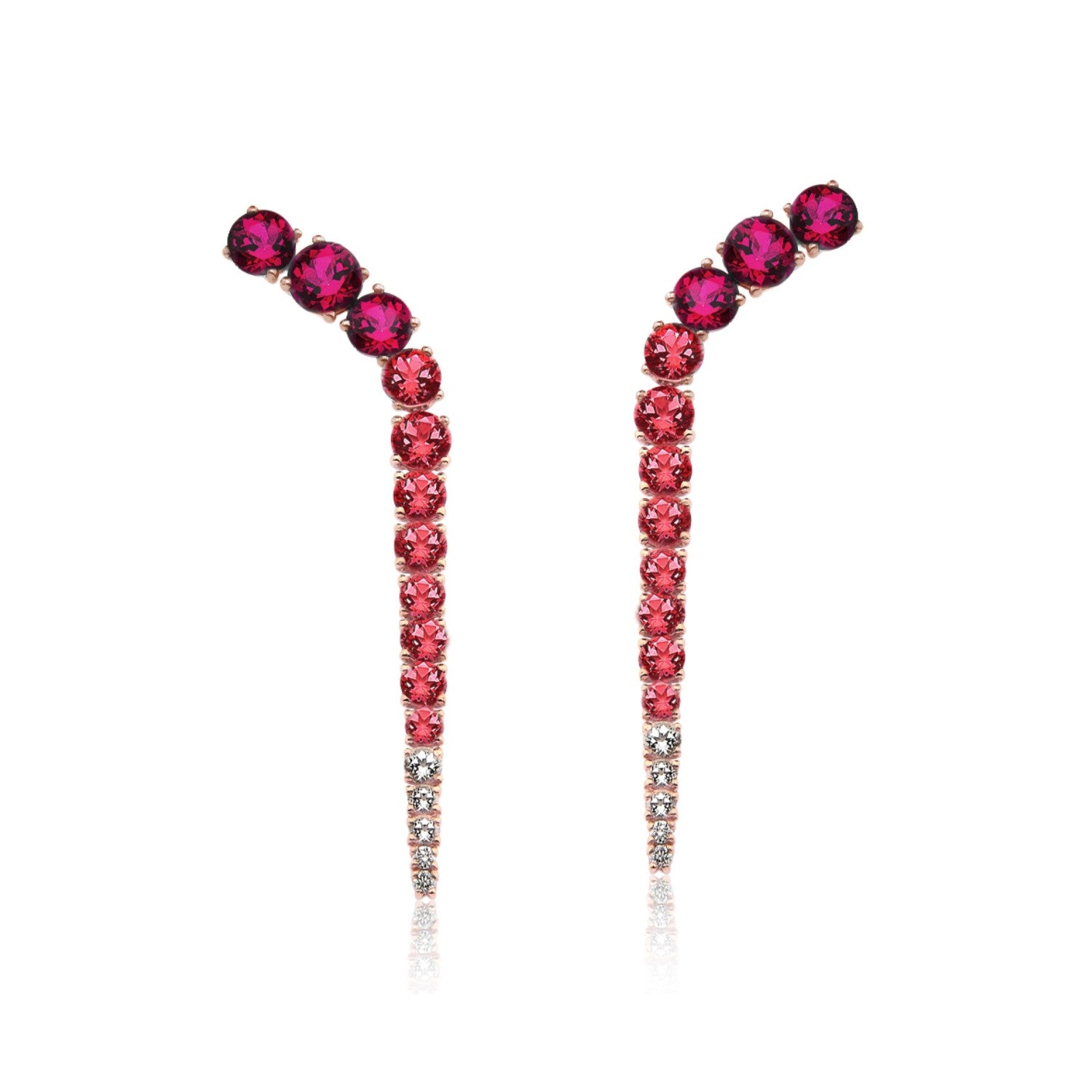 EARRINGS PINK GOLD 750 & PRECIOUS STONES - 84770