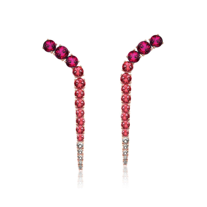 EARRINGS PINK GOLD 750 & PRECIOUS STONES - 84770